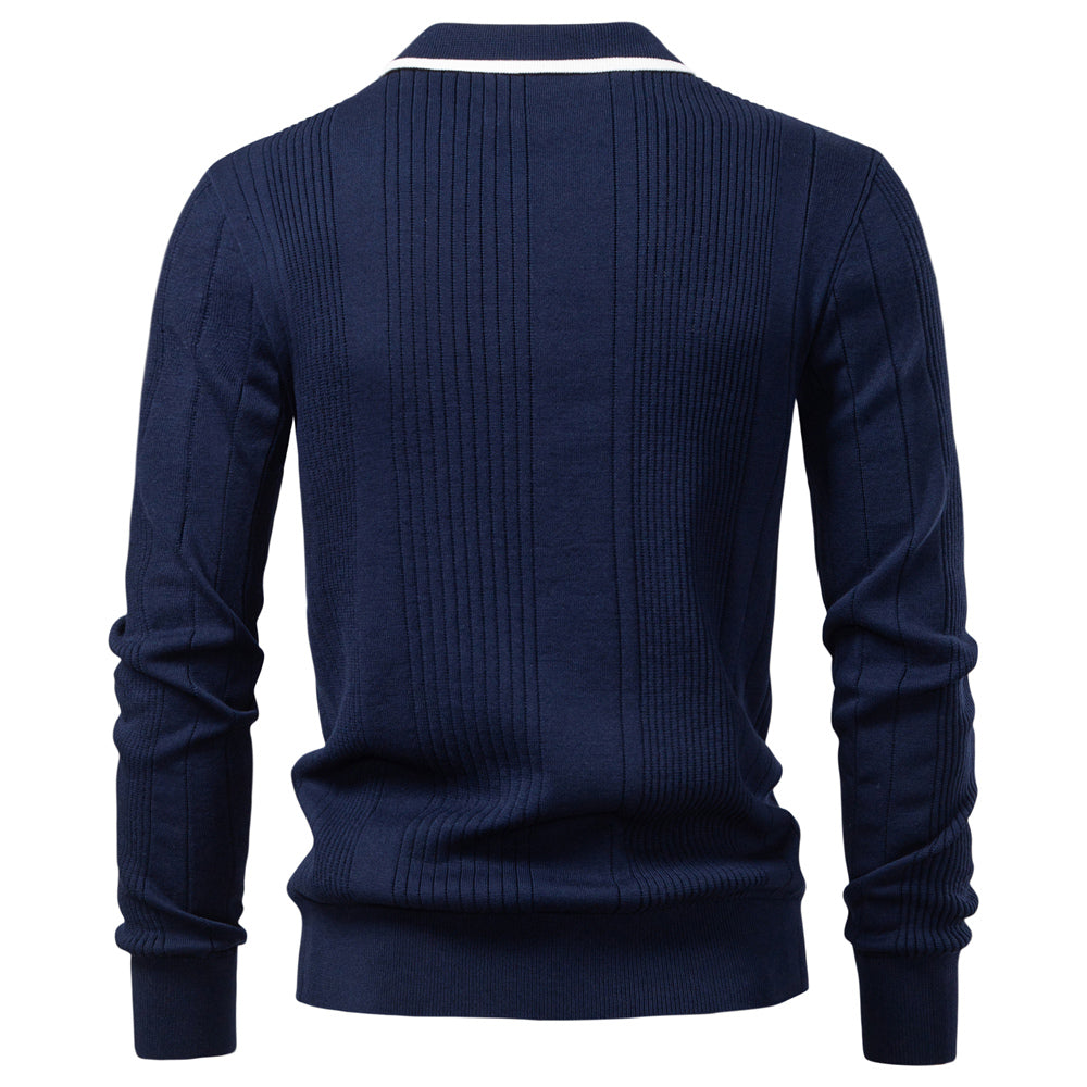 Men’s Casual Knit Half Zip Polo Sweater