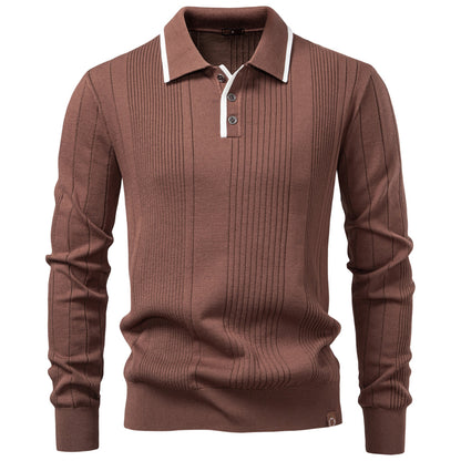 Men’s Casual Knit Half Zip Polo Sweater