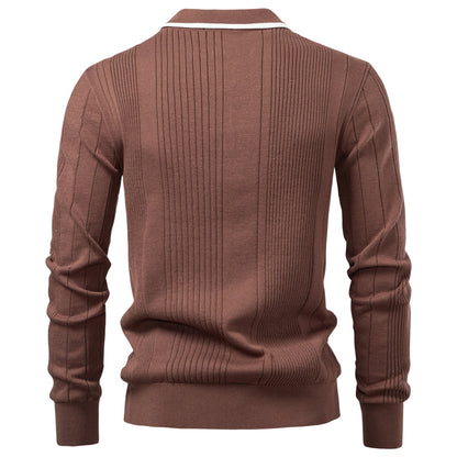 Men’s Casual Knit Half Zip Polo Sweater