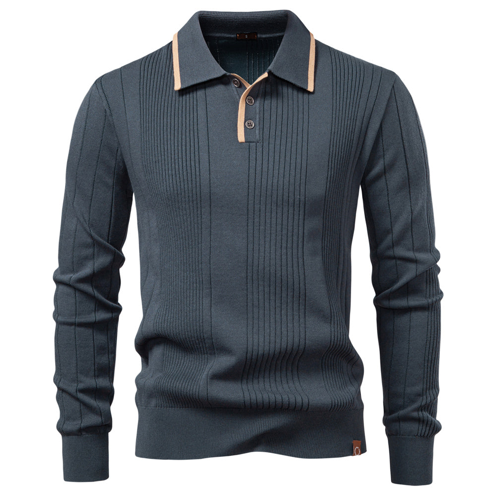 Men’s Casual Knit Half Zip Polo Sweater