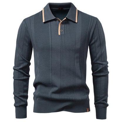 Men’s Casual Knit Half Zip Polo Sweater