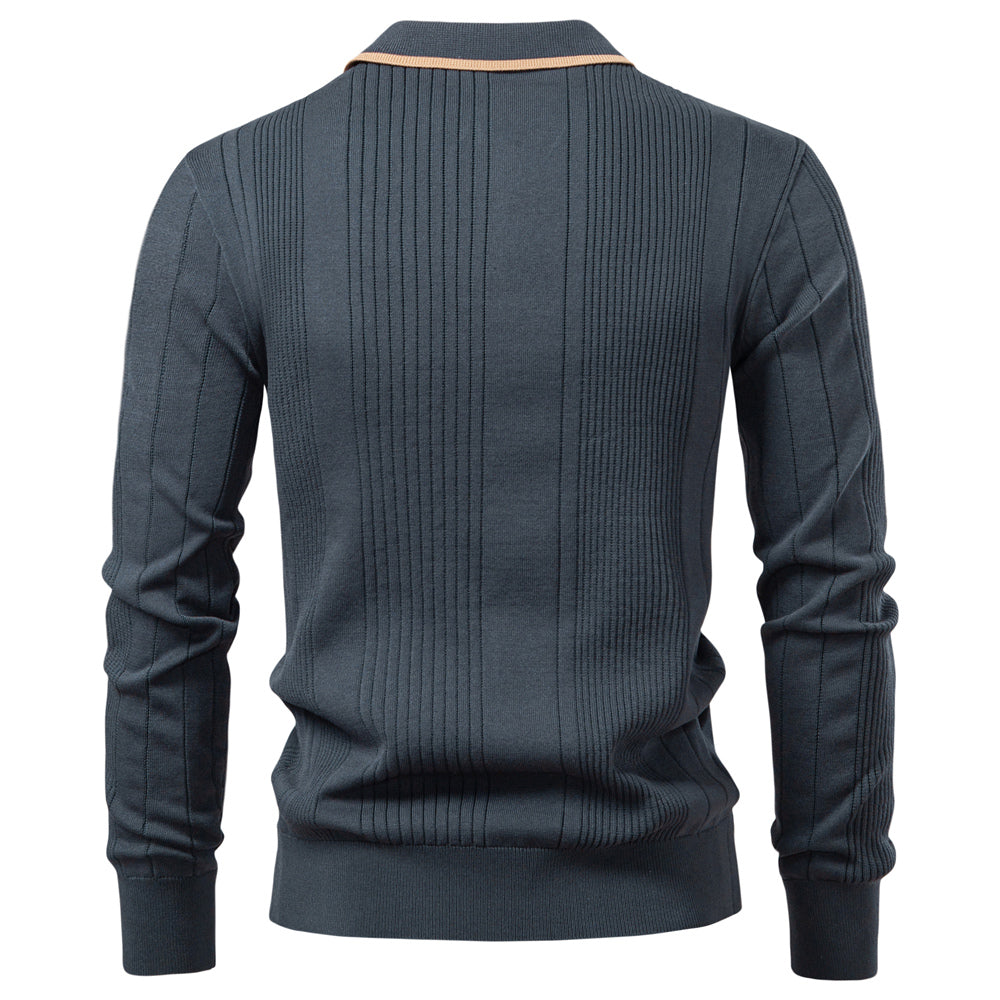 Men’s Casual Knit Half Zip Polo Sweater
