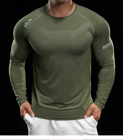 Men’s Quick-Dry Compression Long Sleeve Sports Shirt for Running & Training