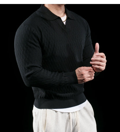 Men's Knit Polo Sweater
