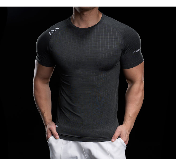 Men’s Quick-Dry High-Stretch Sports Tee for Running & Training