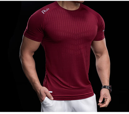 Men’s Quick-Dry High-Stretch Sports Tee for Running & Training