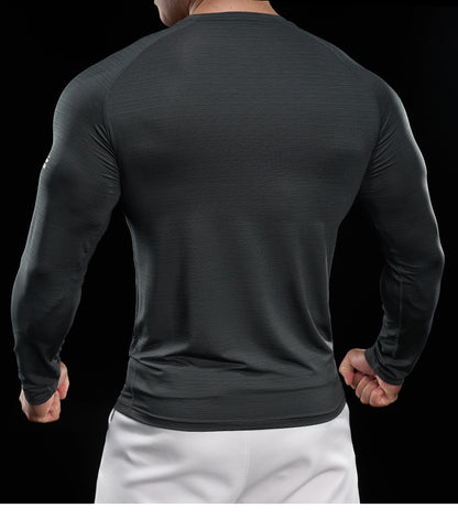 Men’s Quick-Dry Compression Long Sleeve Sports Shirt for Running & Training