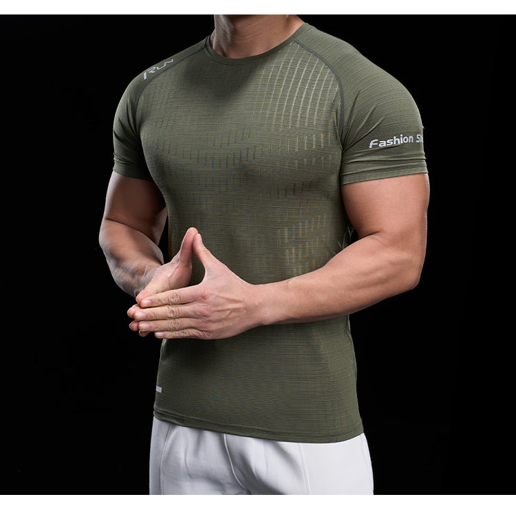 Men’s Quick-Dry High-Stretch Sports Tee for Running & Training