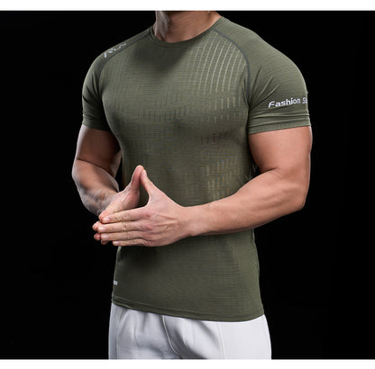 Men’s Quick-Dry High-Stretch Sports Tee for Running & Training