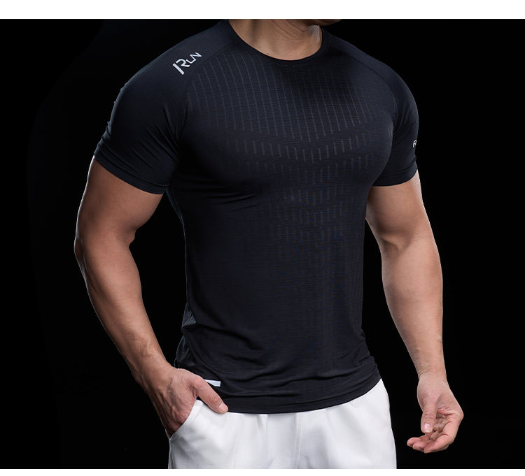 Men’s Quick-Dry High-Stretch Sports Tee for Running & Training