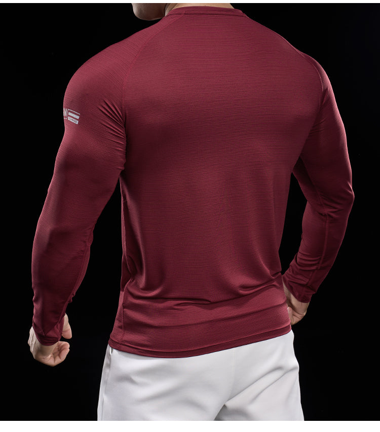 Men’s Quick-Dry Compression Long Sleeve Sports Shirt for Running & Training