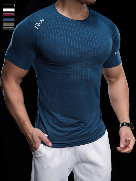 Men’s Quick-Dry High-Stretch Sports Tee for Running & Training