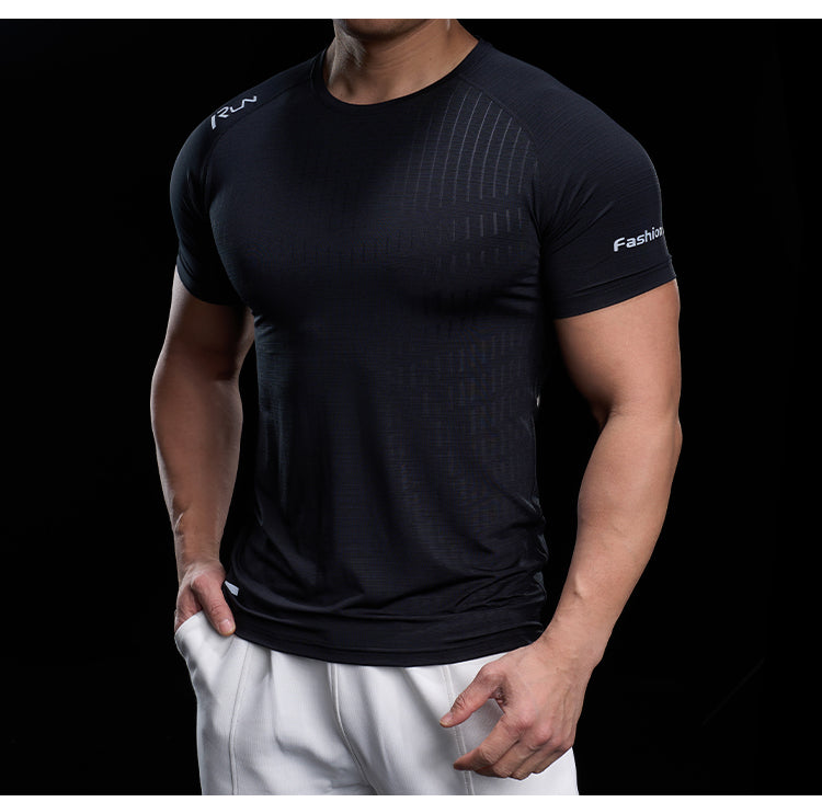 Men’s Quick-Dry High-Stretch Sports Tee for Running & Training