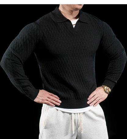 Men's Knit Polo Sweater