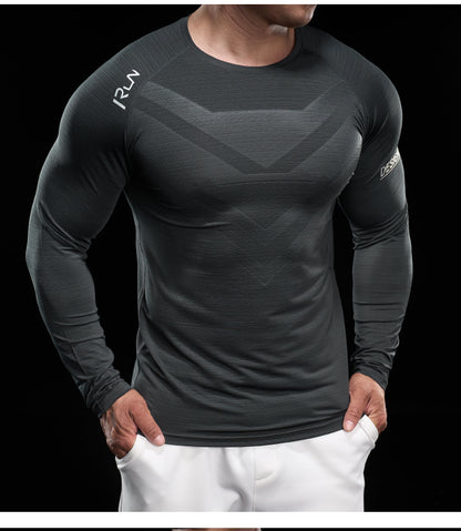 Men’s Quick-Dry Compression Long Sleeve Sports Shirt for Running & Training