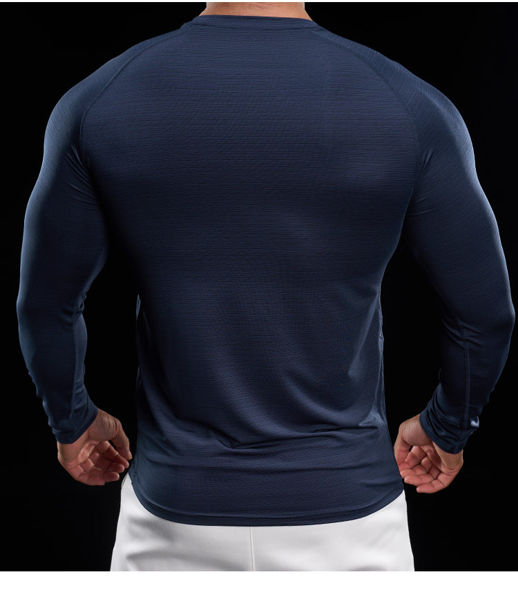 Men’s Quick-Dry Compression Long Sleeve Sports Shirt for Running & Training