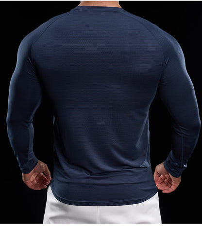 Men’s Quick-Dry Compression Long Sleeve Sports Shirt for Running & Training