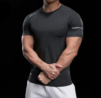 Men’s Quick-Dry High-Stretch Sports Tee for Running & Training