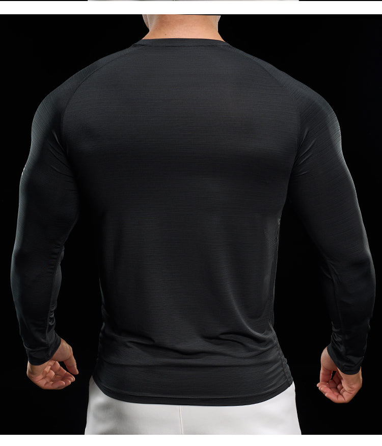 Men’s Quick-Dry Compression Long Sleeve Sports Shirt for Running & Training