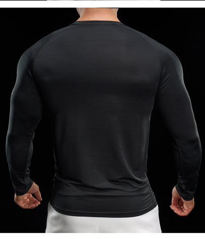 Men’s Quick-Dry Compression Long Sleeve Sports Shirt for Running & Training