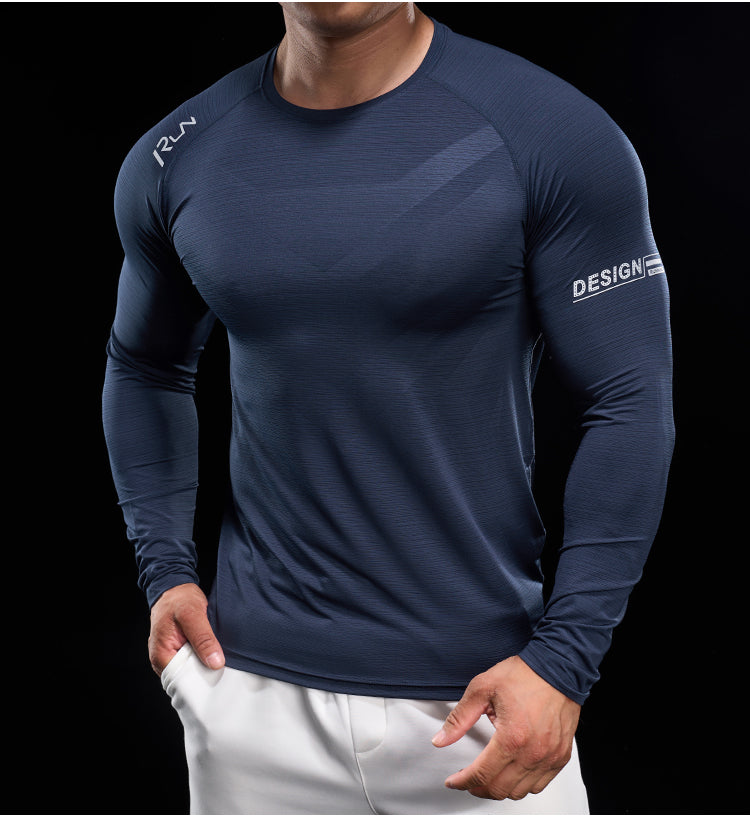 Men’s Quick-Dry Compression Long Sleeve Sports Shirt for Running & Training