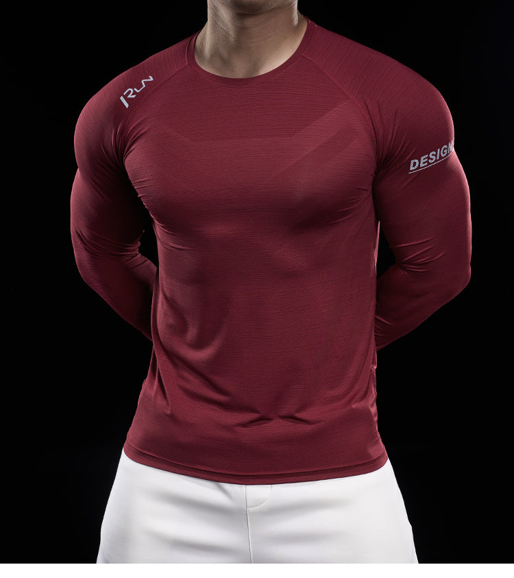 Men’s Quick-Dry Compression Long Sleeve Sports Shirt for Running & Training