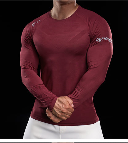 Men’s Quick-Dry Compression Long Sleeve Sports Shirt for Running & Training