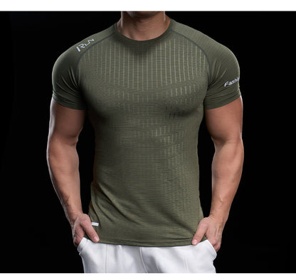 Men’s Quick-Dry High-Stretch Sports Tee for Running & Training