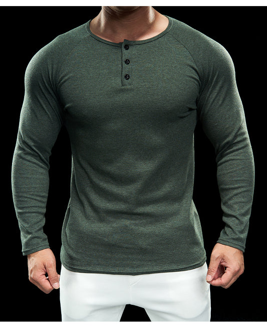 Men’s Compression Long Sleeve Henry Shirt