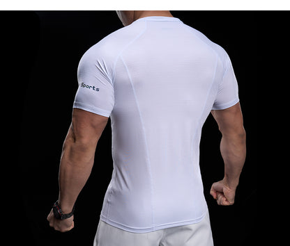 Men’s Quick-Dry High-Stretch Sports Tee for Running & Training