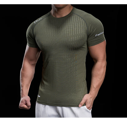 Men’s Quick-Dry High-Stretch Sports Tee for Running & Training