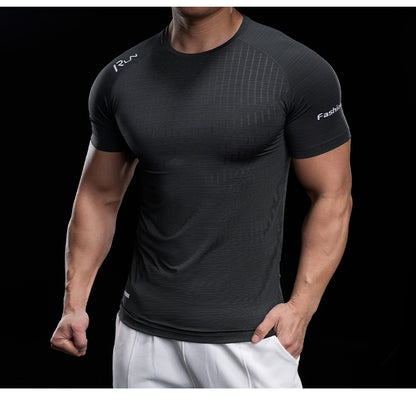 Men’s Quick-Dry High-Stretch Sports Tee for Running & Training