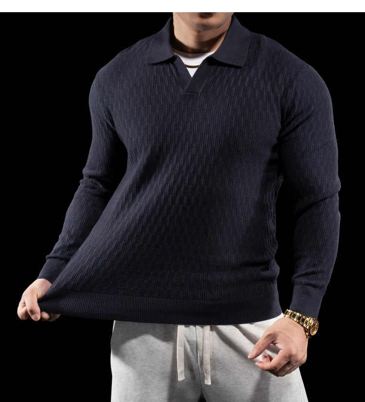 Men's Knit Polo Sweater