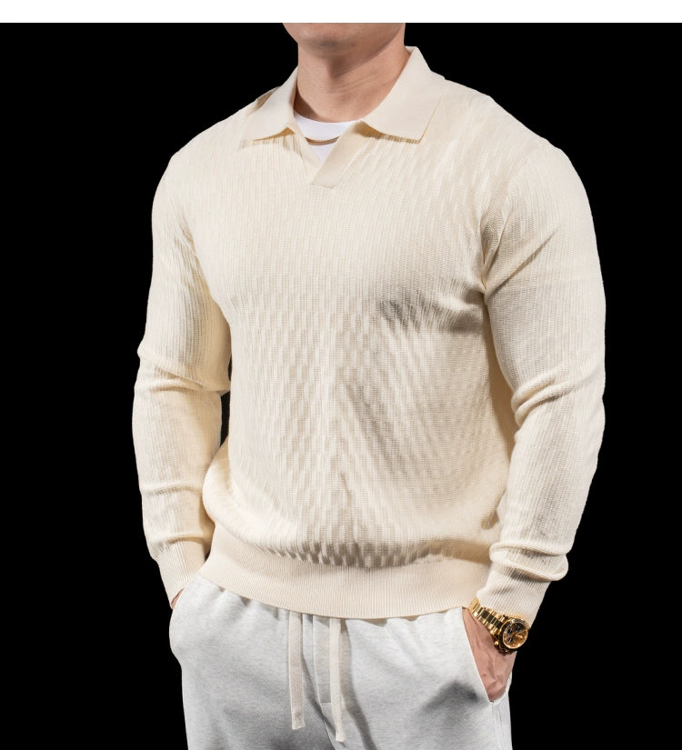 Men's Knit Polo Sweater