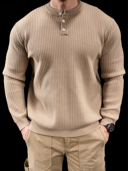 Men’s Knit High Neck Long Sleeve Casual T-Shirt New