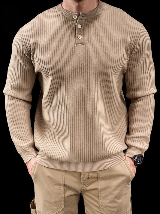 Men’s Knit High Neck Long Sleeve Casual T-Shirt New