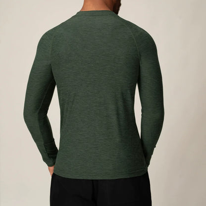 Men’s Quick-Dry Long Sleeve Athletic T-Shirt for Running, Gym