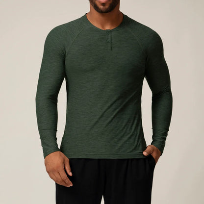 Men’s Quick-Dry Long Sleeve Athletic T-Shirt for Running, Gym