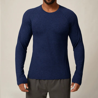 Men’s Quick-Dry Stretch Long Sleeve Sports Tee for Running & Training