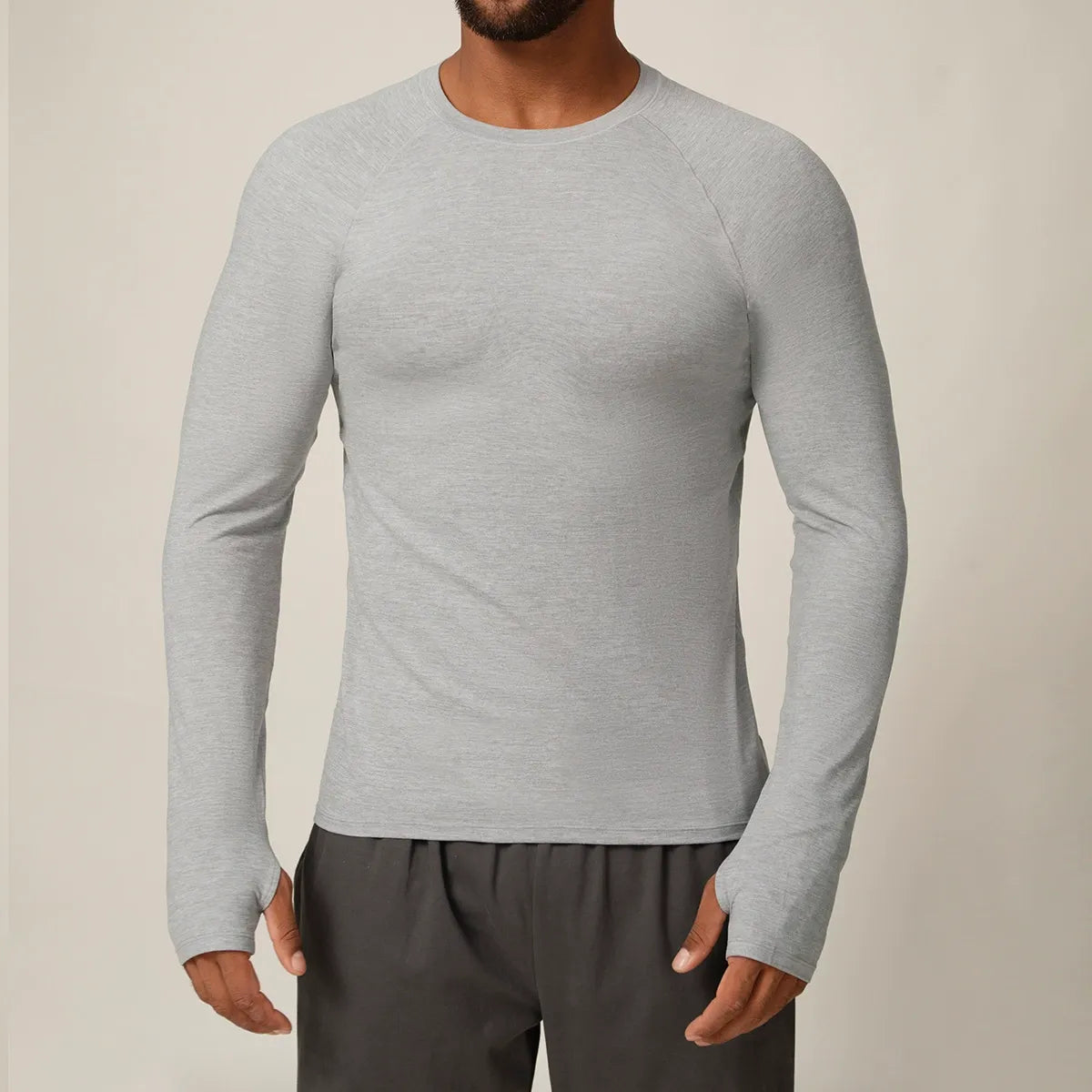 Men’s Quick-Dry Stretch Long Sleeve Sports Tee for Running & Training