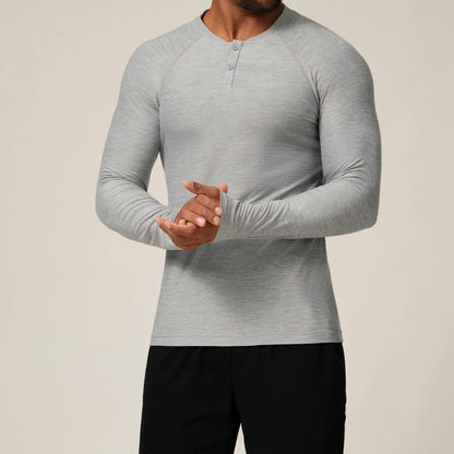 Men’s Quick-Dry Long Sleeve Athletic T-Shirt for Running, Gym
