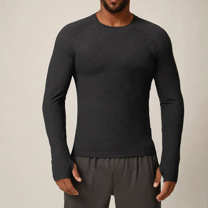 Men’s Quick-Dry Stretch Long Sleeve Sports Tee for Running & Training