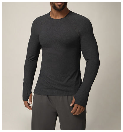 Men’s Quick-Dry Stretch Long Sleeve Sports Tee for Running & Training