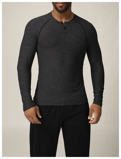 Men’s Quick-Dry Long Sleeve Athletic T-Shirt for Running, Gym