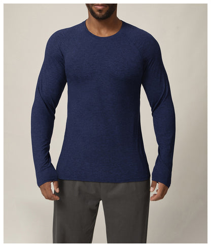 Men’s Quick-Dry Stretch Long Sleeve Sports Tee for Running & Training