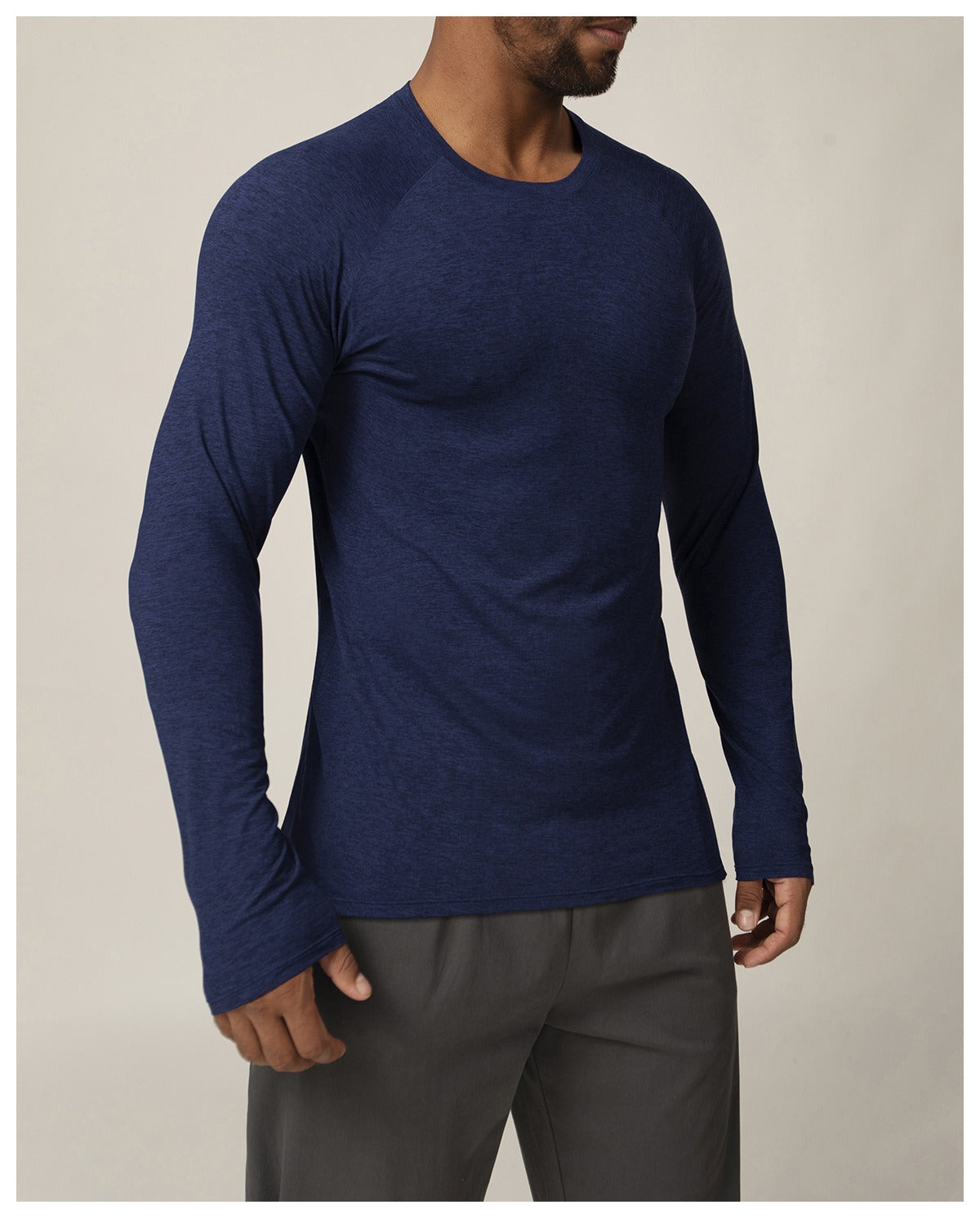 Men’s Quick-Dry Stretch Long Sleeve Sports Tee for Running & Training