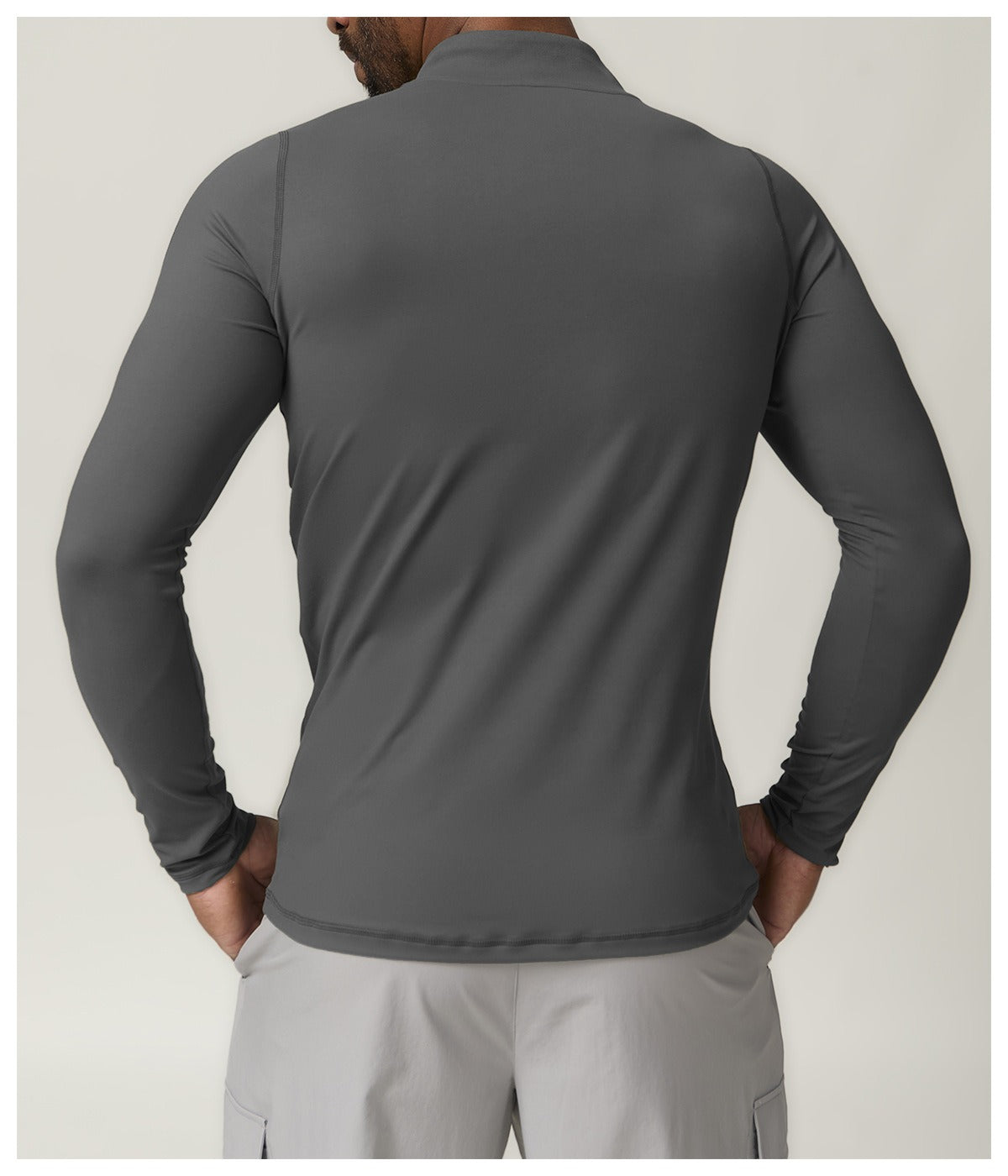Men’s Quick-Dry Zip Long Sleeve Sports Tee for Running & Training