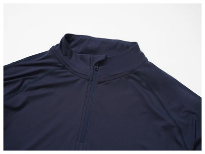 Men’s Quick-Dry Zip Long Sleeve Sports Tee for Running & Training